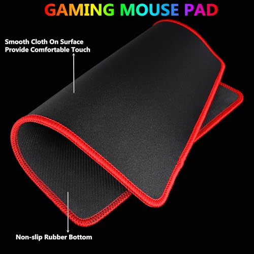Image of RGB Gaming Keyboard and Colorful Mouse Combo,USB Wired LED Backlight Gaming Mouse and Keyboard for Laptop PC Computer Gaming and Work,Letter Glow,Mechanical Feeling