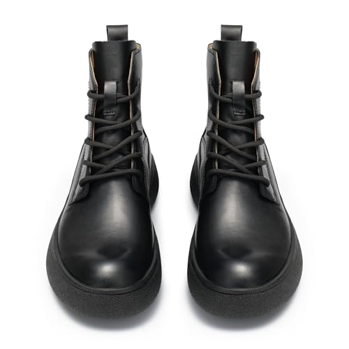 Image of Men's Business Casual Ankle Boots, Stylish Lace-Up Leather Dress Boots for Office and Daily Commute