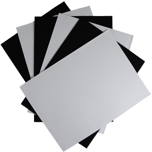 Image of KCS 6 pc of 12 inch x 18 inch(30cmx45cm) 14CT Counted Cotton Aida Cloth Cross Stitch Fabric (White+Black)