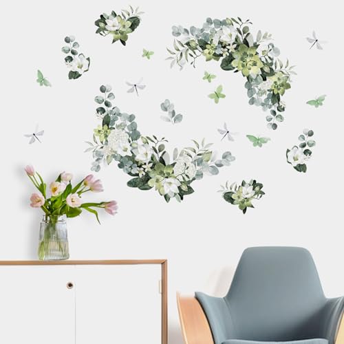 Plantes vertes autocollants muraux pour masquer un mur