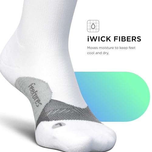 Image of Feetures Elite Light Cushion Mini Crew Sock - Sport Sock with Targeted Compression