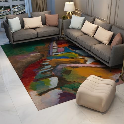 Tapis lavables art abstrait 160x200cm multicolore graffiti pour entree moderne - 3