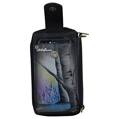 Anna by Anuschka Women's Hand-Painted Genuine Leather Smartphone Case & Wallet - Lion Pride2