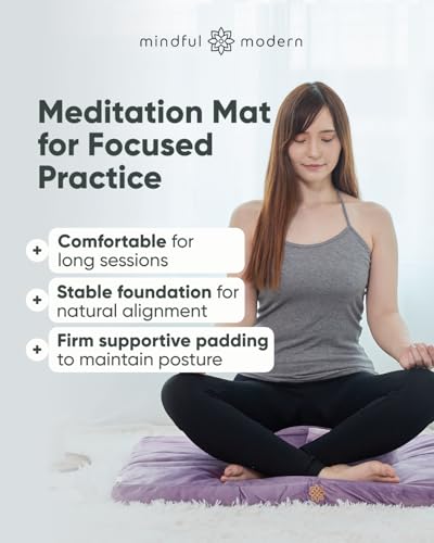 Image of Mindful & Modern Zabuton Meditation Mat - Cotton Filled Yoga and Meditation Pad - Zabuton Meditation Cushion for Kneeling and Sitting Support - Large Rectangular Sitting Floor Pillow for Bench or Zafu