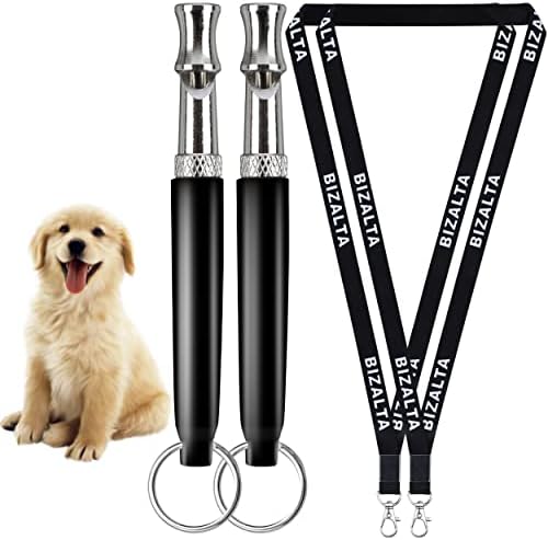 BIZALTA Dog Whistles for Recall [Pack Of 2] - Dog Training Whistle with Adjustable Whistle Lanyard Keychain Ultrasonic Frequencies Shepherds Whistle and Stop Dog Barking, Ideal for Dog Training.