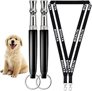 BIZALTA Dog Whistles for Recall [Pack Of 2] - Dog Training Whistle with Adjustable Whistle Lanyard Keychain Ultrasonic Frequencies Shepherds Whistle and Stop Dog Barking, Ideal for Dog Training.