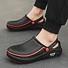 SECHRITE Men's and Women's Work Clogs - Unisex Garden Chef Shoes for Women and Men Non Slip Waterproof Slip on Mules Nurse Kitchen Food Service Restaurant Shoes Zapatos de Chef Cocina Black 41-42 #4