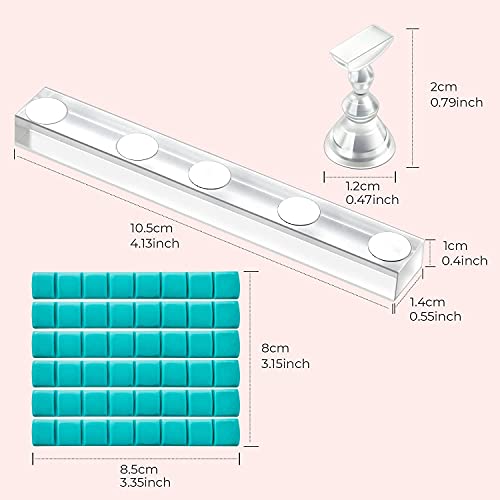 Makartt Stiletto Nail Tips, 500Pcs Full Cover False Nails Acrylic Nail Tips Bundle With Nail Stand Nail Practice Stand Magnetic Nail Tips Practice Holders With 48 Pieces Blue Reusable Adhesive Putty #TOP4