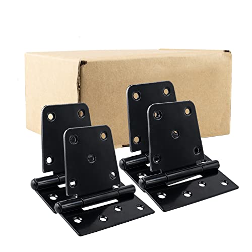 Heavy Duty Gate Hinges 3.5 Inch 4 Pack, Black Iron Door Hinges For Shed Barn Wood Fence Gate (Included Screws) #TOP3