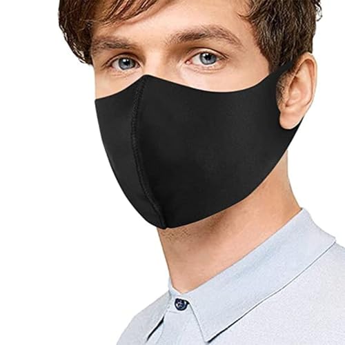Image of Black Cotton Face Mask Reusable: Super Soft Washable Cover for Protection against Dust and Airborne Particles for Men /Women /Unisex Adults.