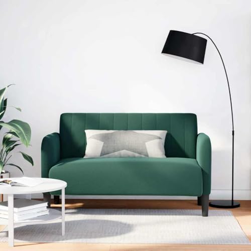 Frdhee Sofá esquinero, sofá de dos plazas, verde oscuro, 109 cm, terciopelo, sofá cama para dormitorio o sala de estar
