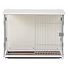 ZSQ-Dog-Cage-34-Length-Elegant-Wooden-Structure-White-Dog-Cage-Crate-Pets-Kennel-Crate-with-Movable-SalverWide-Table-Top-Decorative-Dog-House-Cage-Furniture-Style-Dog-Crates Decorative Dog House Cage
