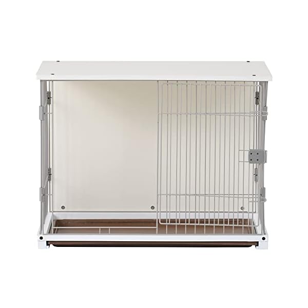 ZSQ-Dog-Cage-34-Length-Elegant-Wooden-Structure-White-Dog-Cage-Crate-Pets-Kennel-Crate-with-Movable-SalverWide-Table-Top-Decorative-Dog-House-Cage-Furniture-Style-Dog-Crates Decorative Dog House Cage