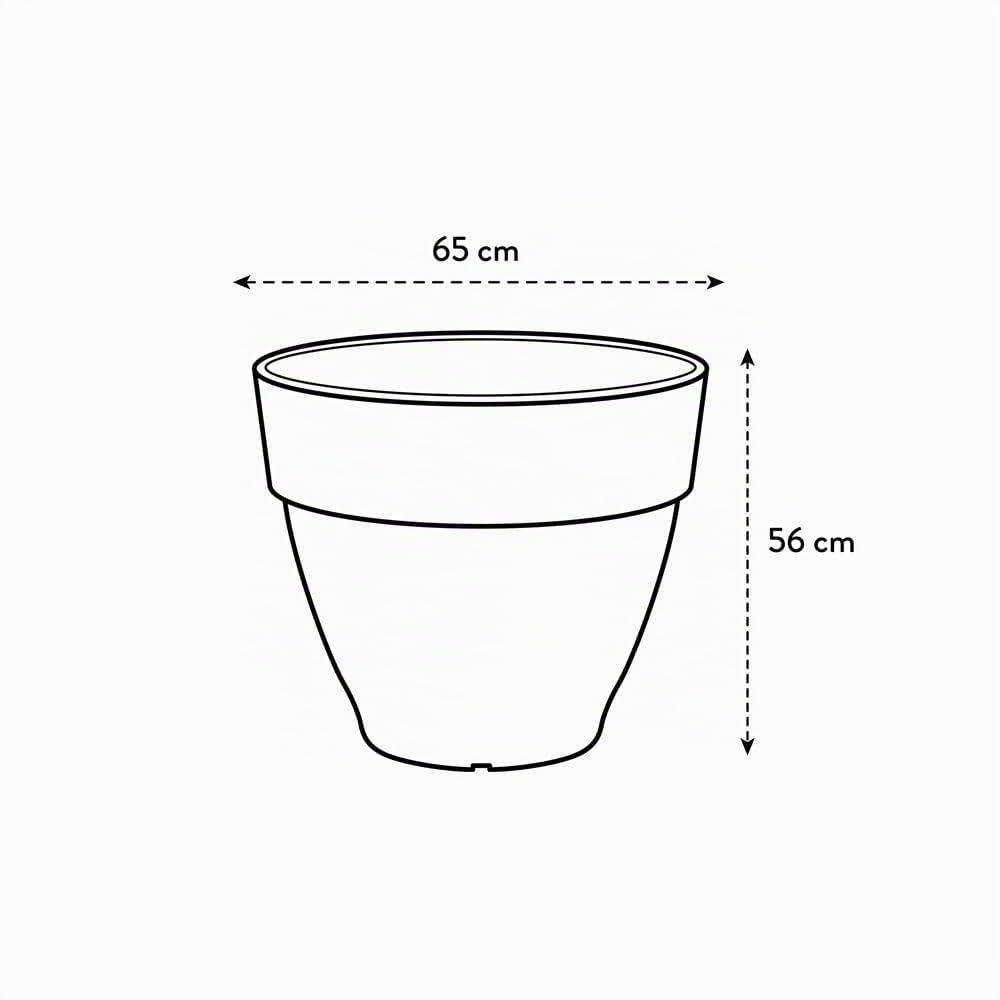 Elho Vibia Campana 65cm Maceta - Anthracite | ∅ 65 x 56 cm | Macetero por Exterior | Plástico 100% reciclado