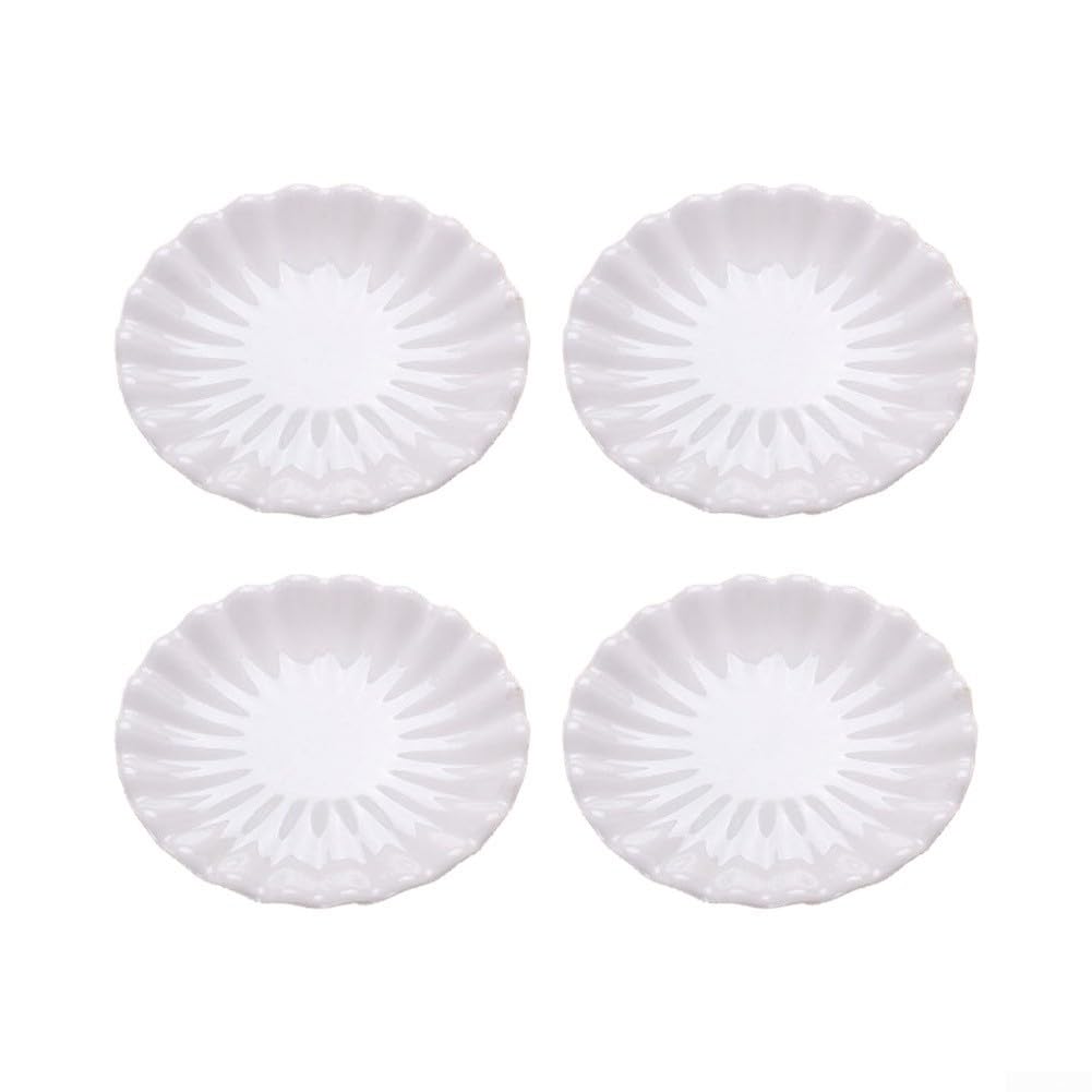 4er Set Melamin Teller für weiß 25,4cm Blumenrand 4er Set Melamin(25.4cm)