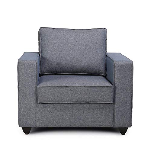 Image of Wakefit Sofa Set | 3 Year Warranty | Sofa 1 Seater, 1 Seater Sofa for Living Room, Wooden Sofa Set, Sofa Set Single Seater - Napper(Omega : Blue)