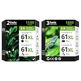 61XL Ink Cartridge Replacement for HP 61 XL (Black Color 5 Pack) HP61 HP61XL for Envy 4500 5530 2620 4630 2540 4502 3050 1510 4632 4501 2542 2514 2620 4505 3510 4635 3050a 1000 5535 4612 1010 Printer