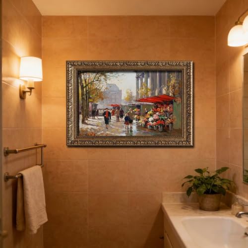 Marché aux fleurs Edouard Cortes toile encadrée pour habiller un mur vide avec élégance - 6