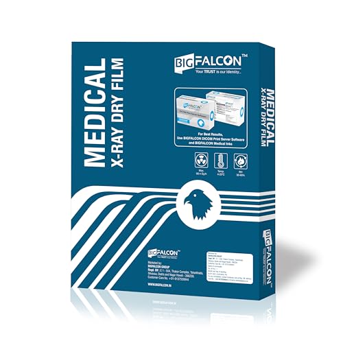 Image of BIGFALCON Medical Xray Dry Film for Inkjet Blue Base Size 8 inchX10 inch inch(100 Sheets X-Ray Film For X-ray, CR, DR and OPG Images) Thickness - 210 Micron (8X10 INCH)