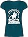 Pferde Geschenk und Reiten Zubehör - Zum Reiten geboren zur Schule gezwungen - XXL - Türkis - t Shirt zum reiten geboren türkis - XO1525 - Damen T-Shirt mit V-Ausschnitt