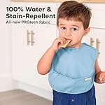 3-Pack Waterproof Baby Bibs for Eating - Lightweight Toddler Feeding Bibs with Large Food Catcher, Mess Proof, Food-Grade Baby Eating Essentials, Easy to Put On & Clean (Basics) - Image 2