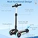 Electric Scooter for Kids Ages 3-12, Full Body Lights Up, Wide Deck, 3 Adjustable Heights, 5MPH Safe Speed, 90min Riding, Foldable 3 Wheel Electric Scooter for Kids Boys Girls Toddler