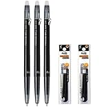 Pilot FriXion Ball Slim 038 Retractable Erasable Gel Ink Pen, Extra Fine Point 0.38mm, Black Ink, 3 Pens & 6 Refills Value Set