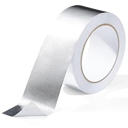 FIREWESS Aluminum Foil Heat Shield Tape 2inx66ft, Silver Heat ReflectiveTape, Fiberglass High Temp Tape for Exhaust, for Hose and Auto Use