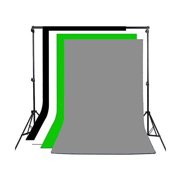 YISITONG Profi 2x135W Studioleuchte studioset Fotostudio Komplettes Set inkl.2 x 3m Hintergrundsystem +1.6X 3m… – Bild 3