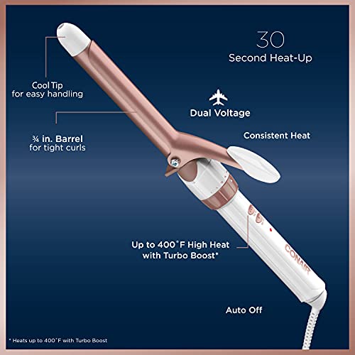 Conair CD700CSR Double Ceramic 3/4-Inch Curling Iron, ¾-Inch Barrel Produces Tight Curls – For Use On Short To Medium Hair thumb #3