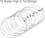 MECCANIXITY Chaînes de guitare acoustiques, 85cm/2.79ft High E 1st Strings-Warm, Bright, Balanced Tone Pack de 10