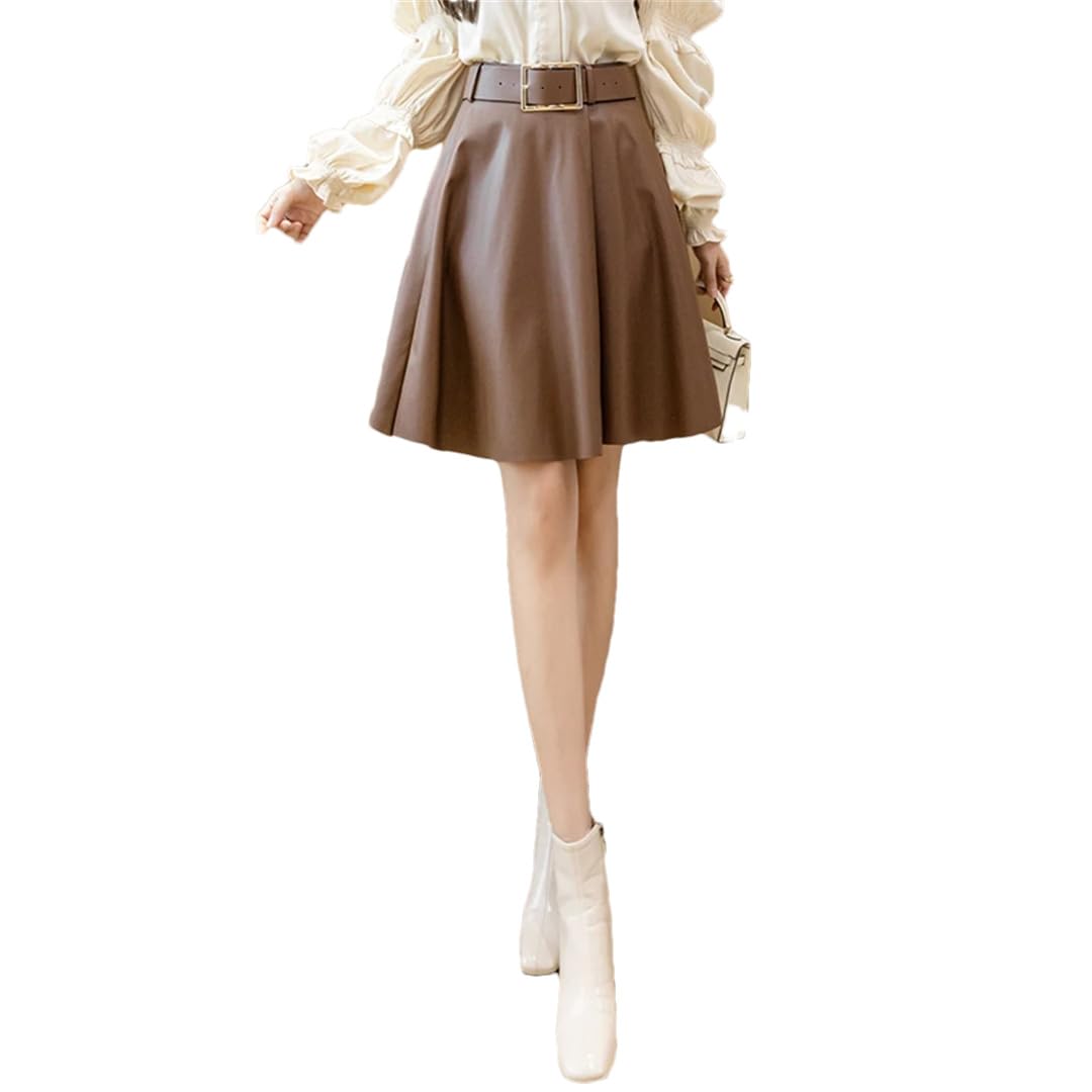 Minifaldas de cuero sintético para mujer, de invierno, vestido de baile, falda corta de poliuretano
