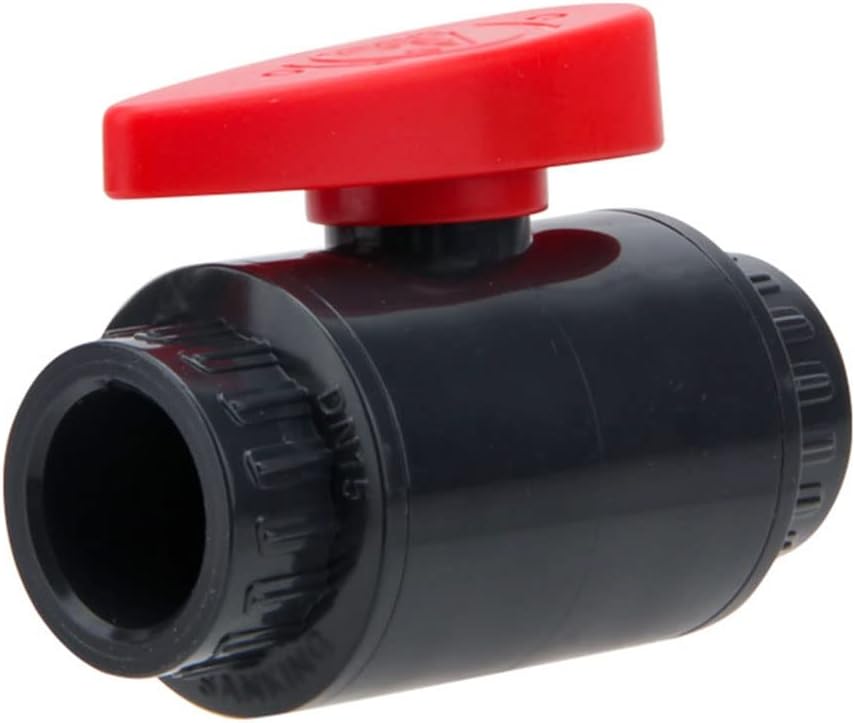 lever ball valves,ball valve,PVC Ball Valve Switch,20 25 32 40 50 63 75 90mm Inner Diameter Water Shut Off Flow Controller Switch Valve with Red Handle,1pcs (Color:90mm) (Color : 75mm) (C ( Color : 25