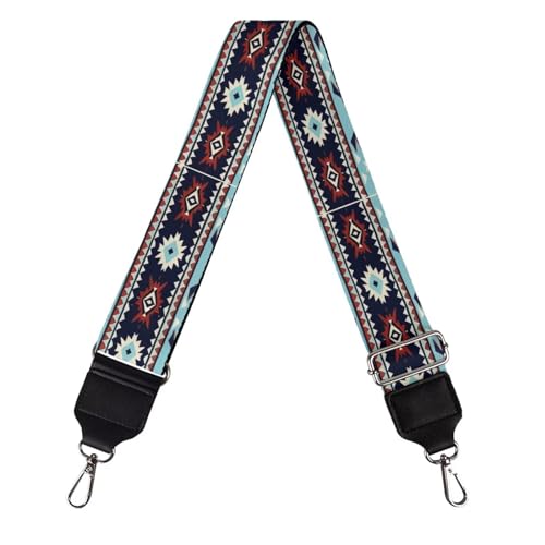 Image of Aztec Wide Bag Straps Replacement Crossbody Southwestern Guitar Straps for Handbags /Purses /Messenger /Duffel Bags Backpack Straps Replacement Adjustable Length from 30 inch to 50.3 inch Brown
