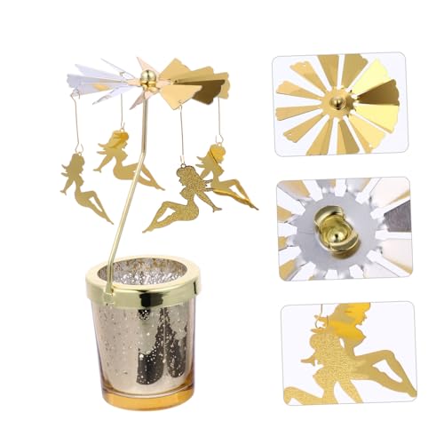 Cabilock 1 PC Swivel Glass Candle Holder Glass Candlestick Rotating Candlesticks Candle Holders Rotating Glass Candle Holder Creative Candle Holder Candlestick Holder