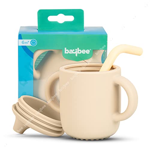 BAYBEE Baby BPA-Free Silicone Sipper Cup Drinking Training Anti Spill ...