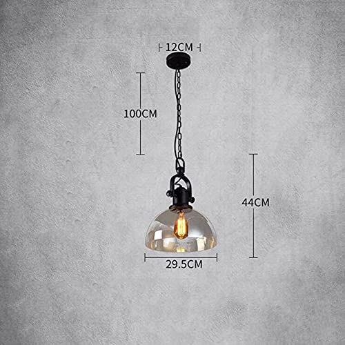 Lámpara de araña de cristal E27 retro con cadena ajustable para comedor 4