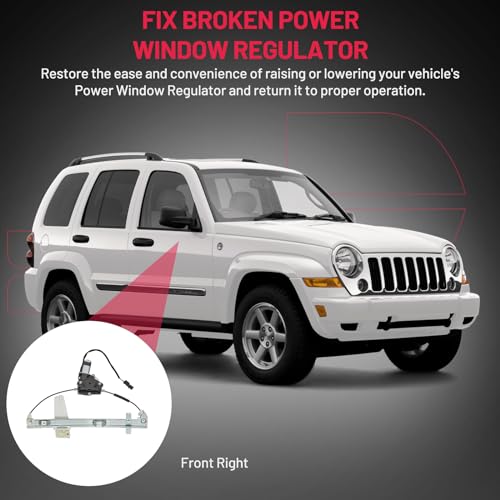 Image of BDFHYK 741-557 Power Window Regulator with Motor Front Right for 2001-2004 Grand Cherokee 2001 2002 2003 2004 01 02 03 04