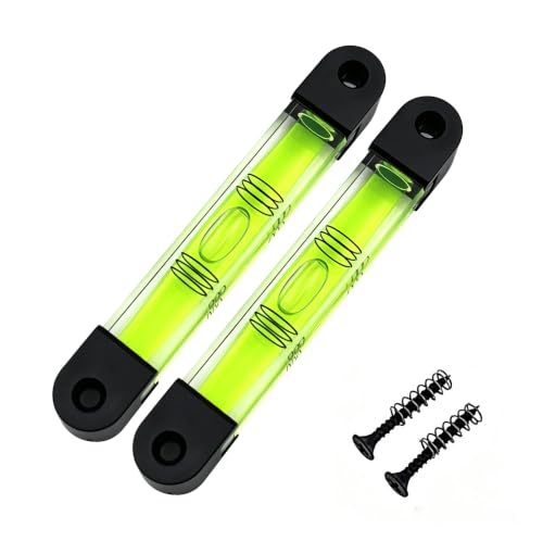 Installation Hole Whole Horizontal Bubble Level Ball Level Meter Horizontal Rule 108X18X16.3mm fittings screw (2PCS Green)