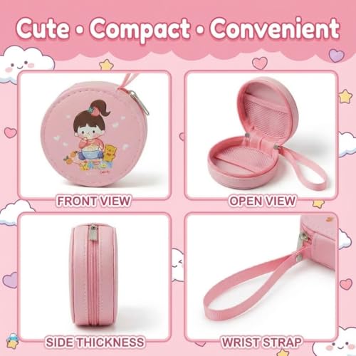 Image of FunBlast Round Coin Pouch for Kids - Cute Cartoon Design Mini Purse, Multipurpose Coins Pouch, Small Zipper Wallet for Kids & Girls, Kawaii Coin Bag (PinkRandom)