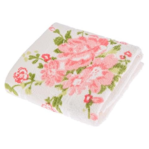 HOMESCAPES Toalla de Cara con Estampado Floral portugués en Color Crema Cover