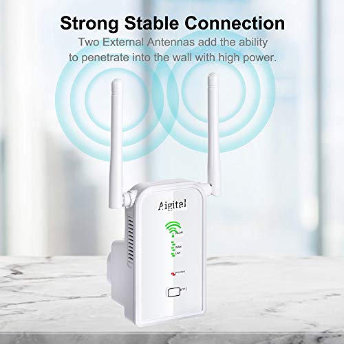 Repetidor-de-WiFi-300Mbps-en-24GHz-WiFi-Extensor-Amplificador-Largo-Alcance-Modo-Punto-de-AccesoRepeaterRouter-con-on-2-Antenas-Externo-Puerto-Ethernet-Boton-WPS-y-Facil-de-configurar