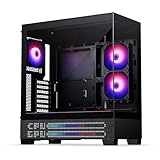 Phanteks XT View Matrix Mid-Tower ATX Gaming PC Case, 600-LED Matrix Display, Tempered Glass Front & Side Panels, USB-C 3.2 Gen2, 3X D-RGB Fans Included, Rear-Connector Ready (Charcoal Black)