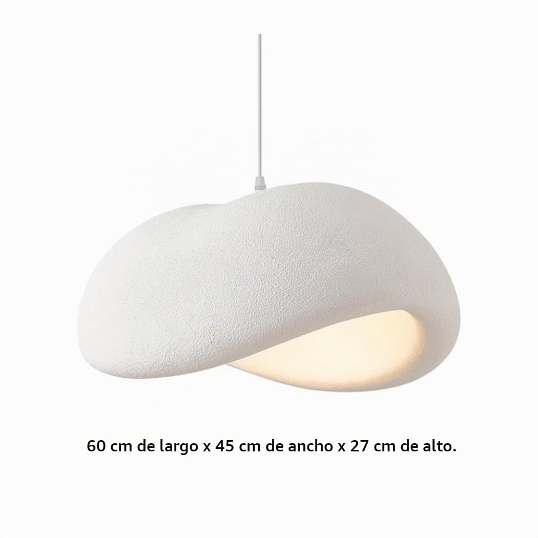 Wabi-Sabi Lámpara Colgante Blanco E27 Lámpara De Mesa De Comedor Altura Ajustable Estilo Japonés Lámpara De Araña Moderna Para Comedor Dormitorio Sala De Estar Cocina Cafetería(60cm)