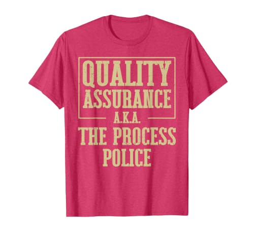 Funny Quality Assurance QA Tester QC QA Manager T-Shirt, Men, Red Heather, Medium