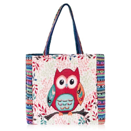 Oyachic Canvas Owl Tote Bag with Inner Pocket Cute Reusable Shopping Handbag for Women Aesthetic Crochet Hobo Shoulder Bag with Zip for Beach Grocery Oyachic Canvas Owl Tote Bag with Inner Pocket Cute Reusable Shopping Handbag for Women Aesthetic Crochet Hobo Shoulder Bag with Zip for Beach Grocery