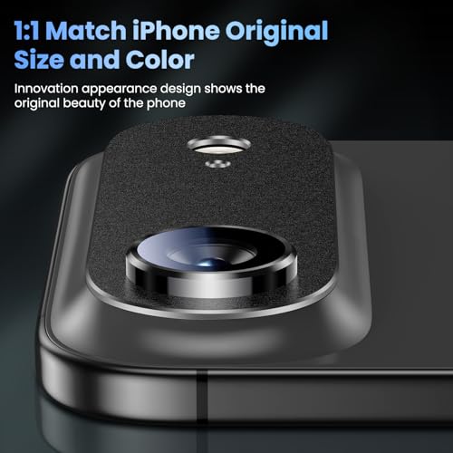 Image of Uyiton Compatible with iPhone Air Camera Lens Protector - [Not Easy to Break][Strong Adsorption][Case-Friendly] Metal Tempered Glass Rear Camera Screen Cover - Space Black