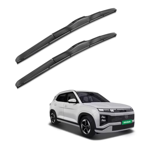 Image of Oshotto Frameless (O.E.M Type) Wiper Blades Compatible with Hyundai Creta Electric 2025 (24 inch / 18 inch)