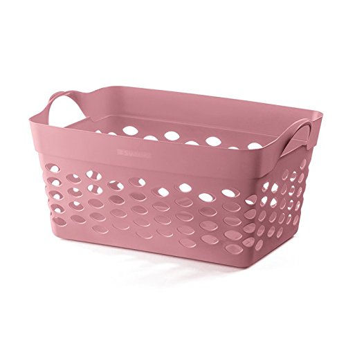 Cesto Organizador Retangular 22L, Sanremo, Polipropileno e Elastômetro TPE, Rosa