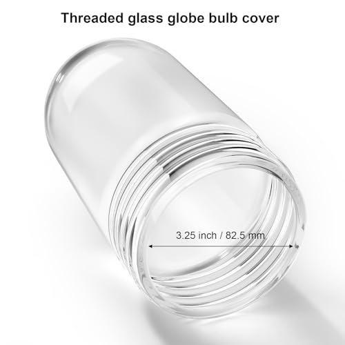 Image of 3.25 Inch Threaded Red Glass Globe Light Cover for Outdoor, Porch, Walkway & Nautical Lighting, Industrial Signal & Decorative Mood Light for Interior and Exterior Use - Vapor Tight, Shatter Resistant